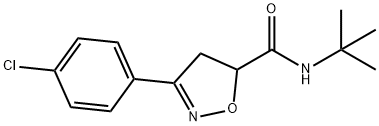 N-(tert-butyl)-3-(4-chlorophenyl)-4,5-dihydro-5-isoxazolecarboxamide Struktur