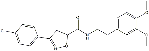 3-(4-chlorophenyl)-N-[2-(3,4-dimethoxyphenyl)ethyl]-4,5-dihydro-5-isoxazolecarboxamide Struktur