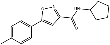 N-cyclopentyl-5-(4-methylphenyl)-3-isoxazolecarboxamide Struktur