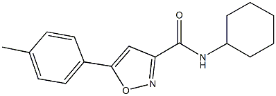 N-cyclohexyl-5-(4-methylphenyl)-3-isoxazolecarboxamide Struktur