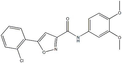 5-(2-chlorophenyl)-N-(3,4-dimethoxyphenyl)-3-isoxazolecarboxamide Struktur