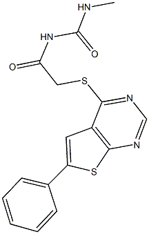 N-methyl-N'-{[(6-phenylthieno[2,3-d]pyrimidin-4-yl)sulfanyl]acetyl}urea Struktur