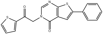 3-[2-oxo-2-(2-thienyl)ethyl]-6-phenylthieno[2,3-d]pyrimidin-4(3H)-one Struktur