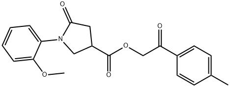 2-(4-methylphenyl)-2-oxoethyl 1-(2-methoxyphenyl)-5-oxo-3-pyrrolidinecarboxylate Struktur