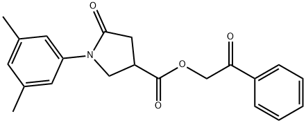 2-oxo-2-phenylethyl 1-(3,5-dimethylphenyl)-5-oxo-3-pyrrolidinecarboxylate Struktur