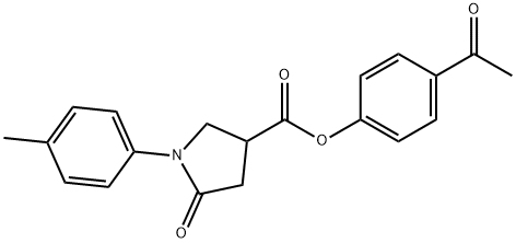 4-acetylphenyl 1-(4-methylphenyl)-5-oxo-3-pyrrolidinecarboxylate Struktur