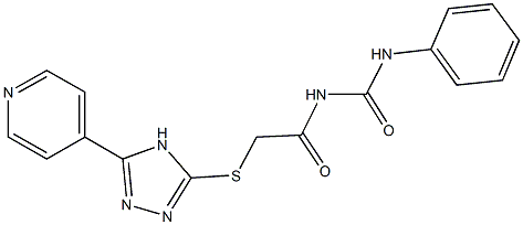 N-phenyl-N'-({[5-(4-pyridinyl)-4H-1,2,4-triazol-3-yl]sulfanyl}acetyl)urea Struktur