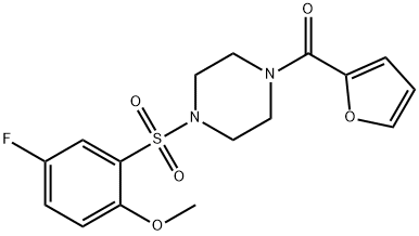 1-[(5-fluoro-2-methoxyphenyl)sulfonyl]-4-(2-furoyl)piperazine Struktur