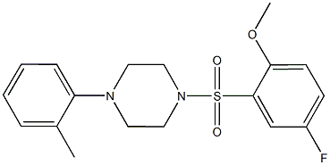 1-[(5-fluoro-2-methoxyphenyl)sulfonyl]-4-(2-methylphenyl)piperazine Struktur