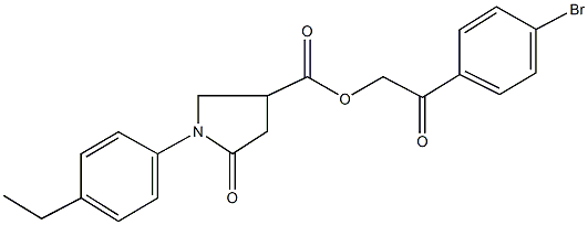 2-(4-bromophenyl)-2-oxoethyl 1-(4-ethylphenyl)-5-oxo-3-pyrrolidinecarboxylate Struktur