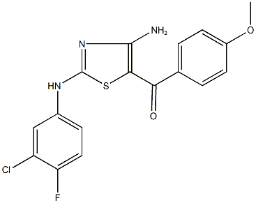 [4-amino-2-(3-chloro-4-fluoroanilino)-1,3-thiazol-5-yl](4-methoxyphenyl)methanone Struktur