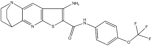 5-amino-N-[4-(trifluoromethoxy)phenyl]-7-thia-1,9-diazatetracyclo[9.2.2.0~2,10~.0~4,8~]pentadeca-2(10),3,5,8-tetraene-6-carboxamide Struktur