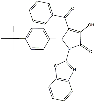 1-(1,3-benzothiazol-2-yl)-4-benzoyl-5-(4-tert-butylphenyl)-3-hydroxy-1,5-dihydro-2H-pyrrol-2-one Struktur