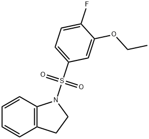 5-(2,3-dihydro-1H-indol-1-ylsulfonyl)-2-fluorophenyl ethyl ether Struktur