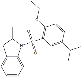 ethyl 4-isopropyl-2-[(2-methyl-2,3-dihydro-1H-indol-1-yl)sulfonyl]phenyl ether Struktur