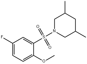 1-[(5-fluoro-2-methoxyphenyl)sulfonyl]-3,5-dimethylpiperidine Struktur