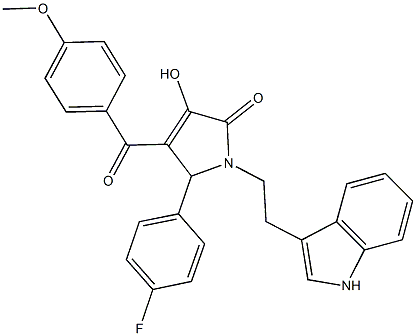 5-(4-fluorophenyl)-3-hydroxy-1-[2-(1H-indol-3-yl)ethyl]-4-(4-methoxybenzoyl)-1,5-dihydro-2H-pyrrol-2-one Struktur