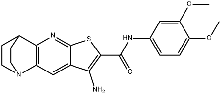 5-amino-N-(3,4-dimethoxyphenyl)-7-thia-1,9-diazatetracyclo[9.2.2.0~2,10~.0~4,8~]pentadeca-2(10),3,5,8-tetraene-6-carboxamide Struktur