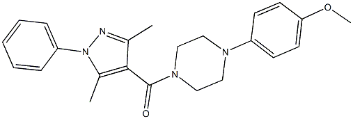 4-{4-[(3,5-dimethyl-1-phenyl-1H-pyrazol-4-yl)carbonyl]-1-piperazinyl}phenyl methyl ether Struktur