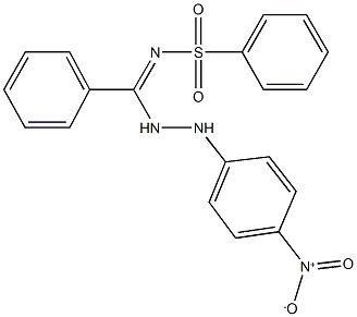 N-[(2-{4-nitrophenyl}hydrazino)(phenyl)methylene]benzenesulfonamide Struktur