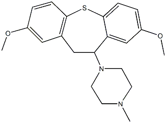 1-(2,8-dimethoxy-10,11-dihydrodibenzo[b,f]thiepin-10-yl)-4-methylpiperazine Struktur