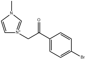 3-[2-(4-bromophenyl)-2-oxoethyl]-1-methyl-1H-imidazol-3-ium Struktur