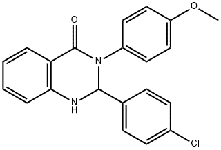 2-(4-chlorophenyl)-3-(4-methoxyphenyl)-2,3-dihydro-4(1H)-quinazolinone Struktur