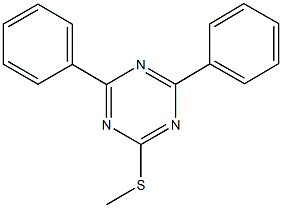 2-(methylsulfanyl)-4,6-diphenyl-1,3,5-triazine Struktur