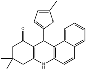 9,9-dimethyl-12-(5-methyl-2-thienyl)-8,9,10,12-tetrahydrobenzo[a]acridin-11(7H)-one Struktur