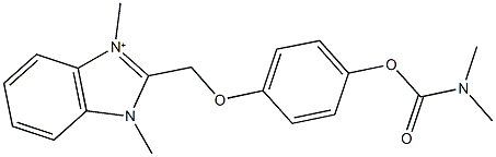 4-[(1,3-dimethyl-3H-benzimidazol-1-ium-2-yl)methoxy]phenyl dimethylcarbamate Struktur