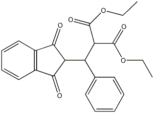 diethyl 2-[(1,3-dioxo-2,3-dihydro-1H-inden-2-yl)(phenyl)methyl]malonate Struktur