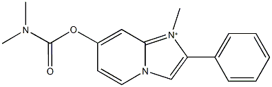 1-methyl-2-phenylimidazo[1,2-a]pyridin-1-ium-7-yl dimethylcarbamate Struktur