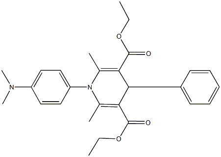 diethyl 1-[4-(dimethylamino)phenyl]-2,6-dimethyl-4-phenyl-1,4-dihydro-3,5-pyridinedicarboxylate Struktur