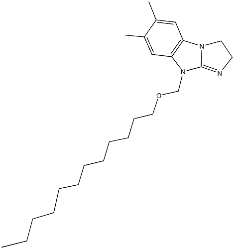 (6,7-dimethyl-2,3-dihydro-9H-imidazo[1,2-a]benzimidazol-9-yl)methyl dodecyl ether Struktur