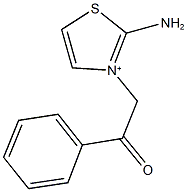 2-amino-3-(2-oxo-2-phenylethyl)-1,3-thiazol-3-ium Struktur