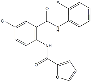 N-{4-chloro-2-[(2-fluoroanilino)carbonyl]phenyl}-2-furamide Struktur