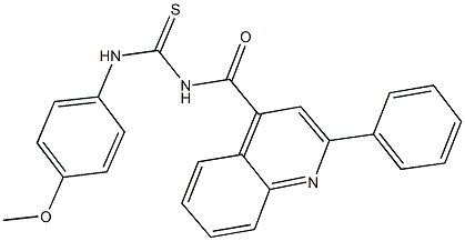 N-(4-methoxyphenyl)-N'-[(2-phenyl-4-quinolinyl)carbonyl]thiourea Struktur