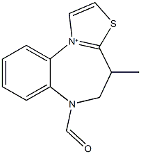 6-formyl-4-methyl-4H,5H,6H-[1,3]thiazolo[3,2-a][1,5]benzodiazepin-11-ium Struktur