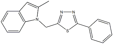 2-methyl-1-[(5-phenyl-1,3,4-thiadiazol-2-yl)methyl]-1H-indole Struktur