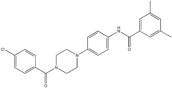 N-{4-[4-(4-chlorobenzoyl)-1-piperazinyl]phenyl}-3,5-dimethylbenzamide Struktur