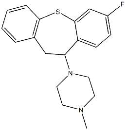 1-(7-fluoro-10,11-dihydrodibenzo[b,f]thiepin-10-yl)-4-methylpiperazine Struktur