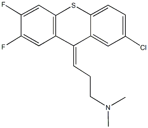 N-[3-(7-chloro-2,3-difluoro-9H-thioxanthen-9-ylidene)propyl]-N,N-dimethylamine Struktur