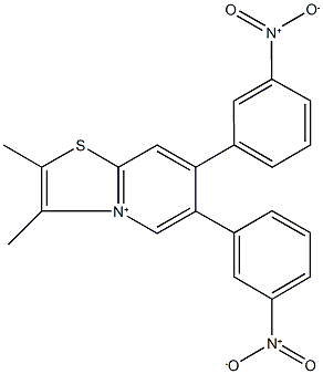 2,3-dimethyl-6,7-bis(3-nitrophenyl)[1,3]thiazolo[3,2-a]pyridin-4-ium Struktur