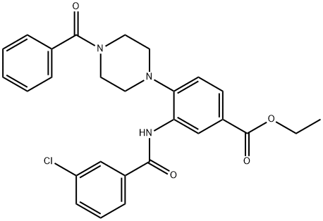 ethyl 4-(4-benzoyl-1-piperazinyl)-3-[(3-chlorobenzoyl)amino]benzoate Struktur