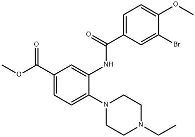 methyl 3-[(3-bromo-4-methoxybenzoyl)amino]-4-(4-ethyl-1-piperazinyl)benzoate Struktur