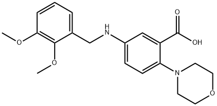 5-[(2,3-dimethoxybenzyl)amino]-2-(4-morpholinyl)benzoic acid Struktur