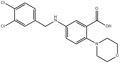 5-[(3,4-dichlorobenzyl)amino]-2-(4-morpholinyl)benzoic acid Struktur