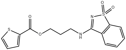 3-[(1,1-dioxido-1,2-benzisothiazol-3-yl)amino]propyl 2-thiophenecarboxylate Struktur