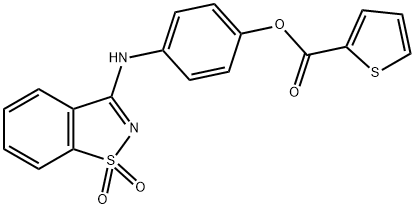 4-[(1,1-dioxido-1,2-benzisothiazol-3-yl)amino]phenyl 2-thiophenecarboxylate Struktur