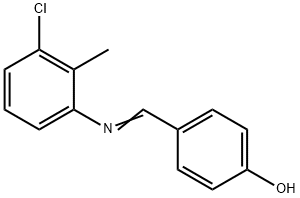 4-{[(3-chloro-2-methylphenyl)imino]methyl}phenol Struktur